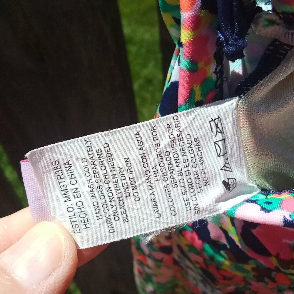 Rose Marie Reid Swimsuit One Piece Modest Print Size 12 Multicolor Padded - Picture 14 of 14